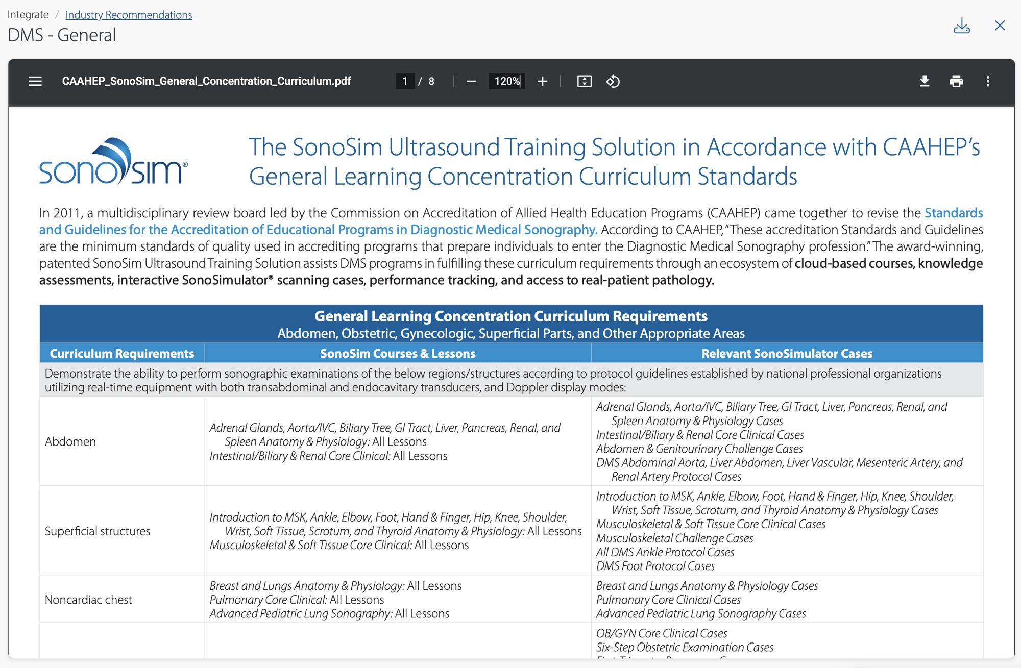 We use CAAHEP standards for integrated ultrasound tech curriculum We use CAAHEP standards for integrated ultrasound tech curriculum