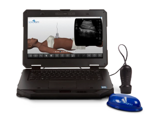 SonoSimulator open on a personal laptop for combat casualty care scanning