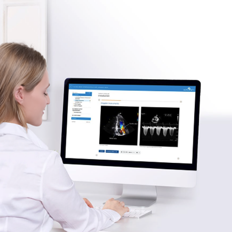 Woman completing her point of care ultrasound training with SonoSim Woman completing her point of care ultrasound training with SonoSim