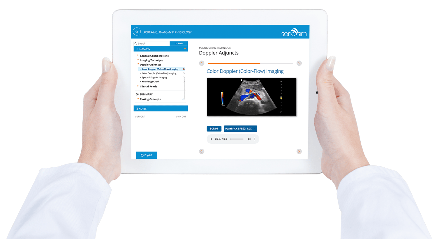 Learn ultrasound with SonoSim courses on any device