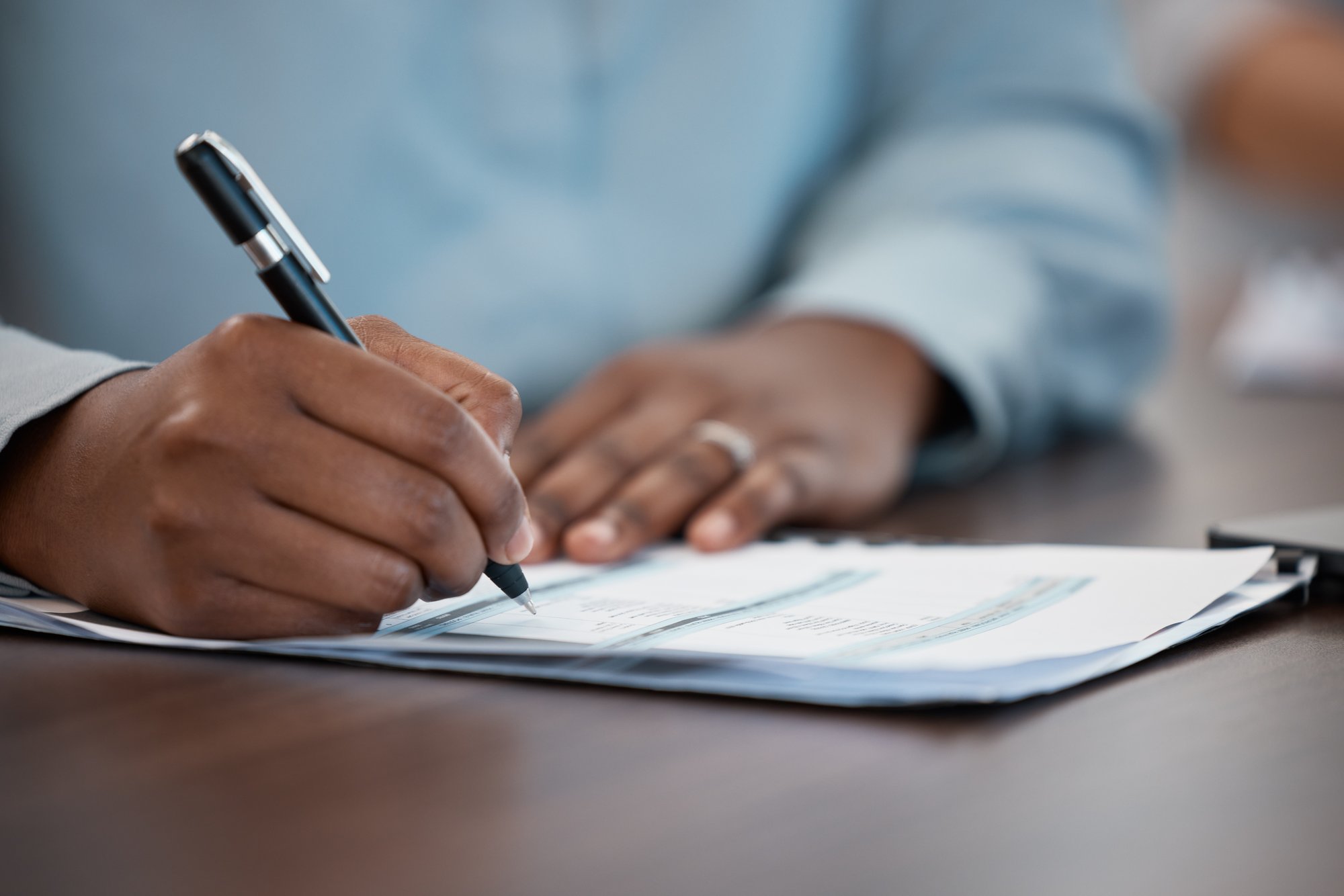 Legal documents being signed