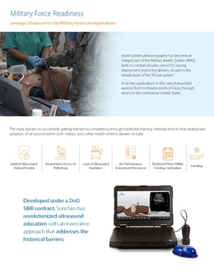 Download the military sim brochure as your guide to ultrasound applications in the military