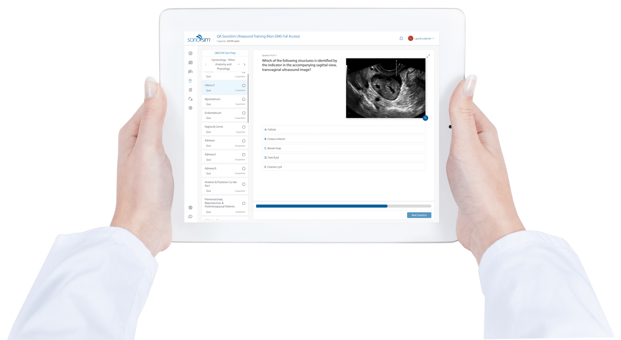 OBGYN test on Ipad