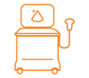 Icon symbolizing how bedside ultrasound machines are not always readily available